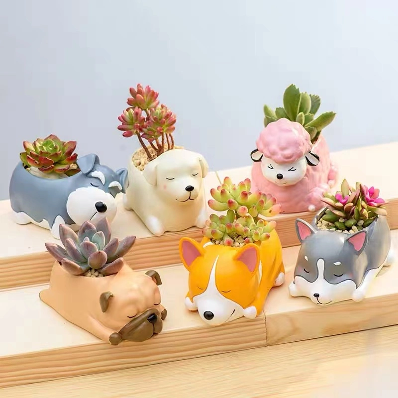 Creative Cartoon Home Kindergarten Small Potted Micro Landscape Decoration Cute Animals Succulent Plant Pot Combination