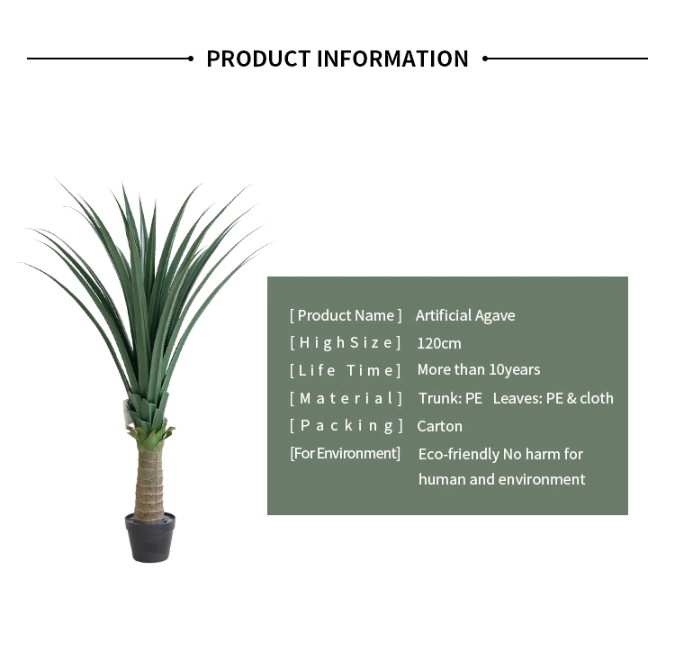 Artificial Fake Bonsai Tropical Plants Plastic Agave for Interior Decoration