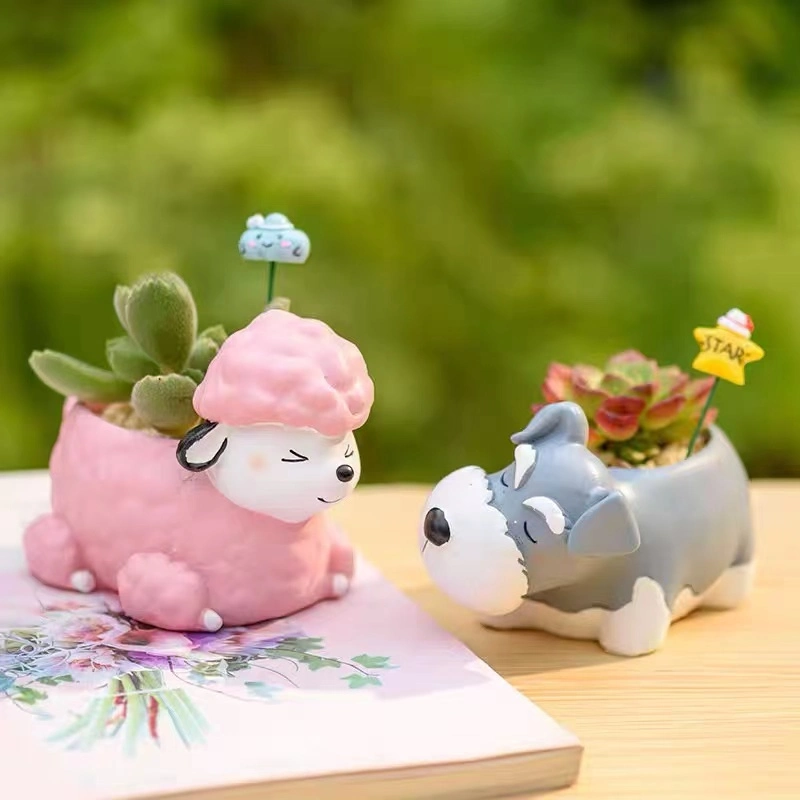 Creative Cartoon Home Kindergarten Small Potted Micro Landscape Decoration Cute Animals Succulent Plant Pot Combination