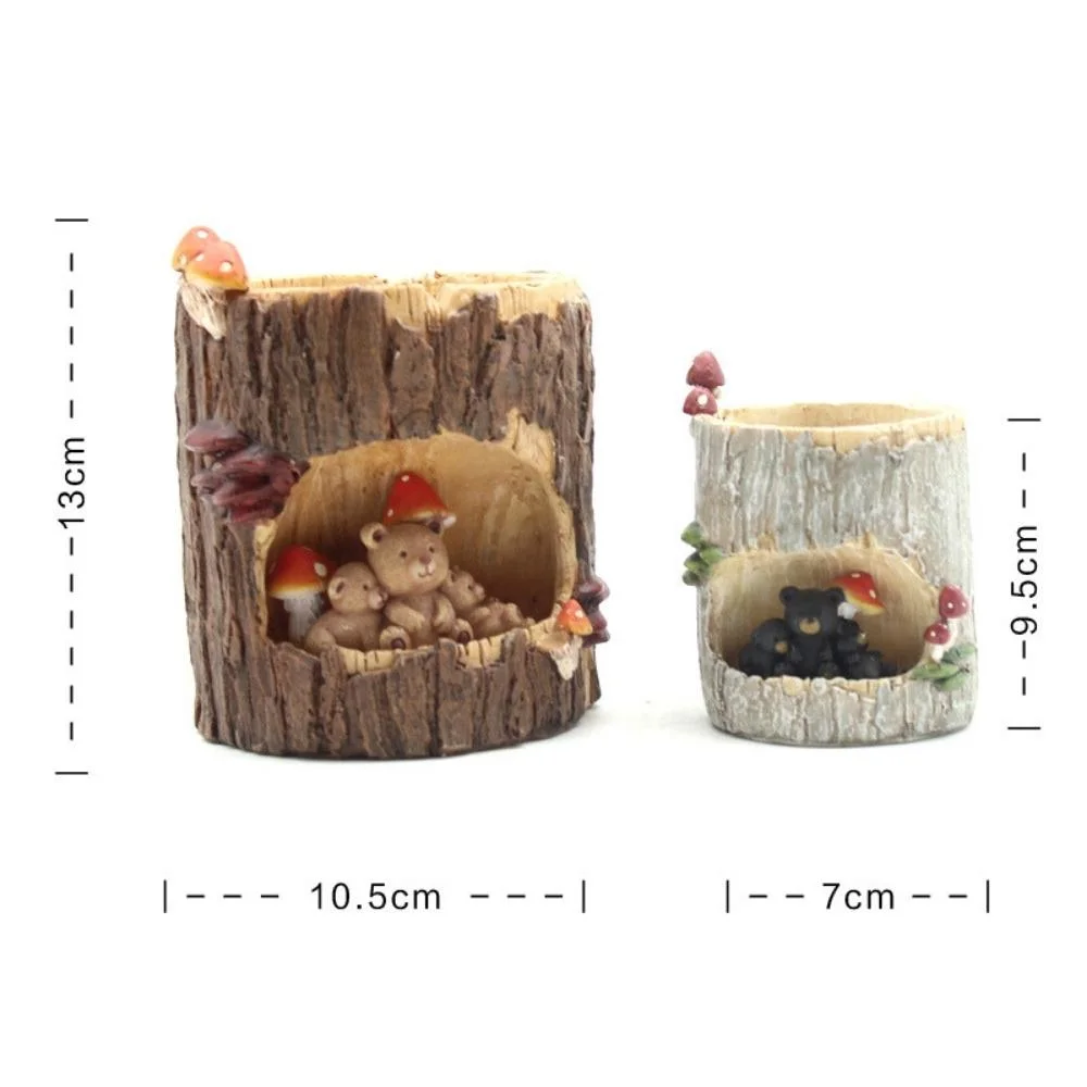 Cute Animal Plant Pot Garden Planting Tools Mini Round Succulent Pot Hedgehog Themed Decorative Micro Animals Landscape Style Bl20501