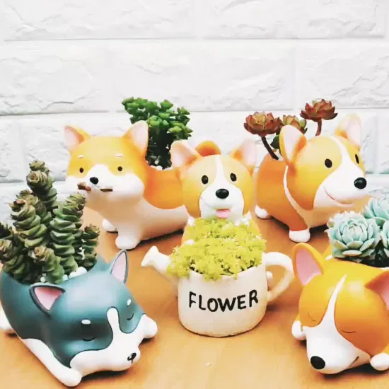 Creative Cartoon Home Kindergarten Small Potted Micro Landscape Decoration Cute Animals Succulent Plant Pot Combination